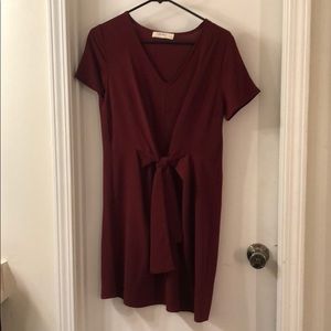 Beautiful maroon mini dress with front tie